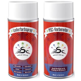 Set 1 : 2 x 150ml, Lederfarbe Blaulila RAL 4005 & Leder-Reiniger