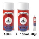 Set 3 : 150ml Lederfarbe Rehbraun RAL 8007 & 150ml...