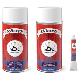 Set 3 : 150ml Vinylfarbe passend für  Mercedes Cognac 2 Kunstleder-Reiniger & Flüssigleder 8gr Tube