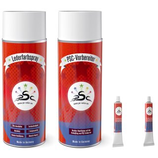 Set 4-400 : Lederfarbe passend für Mercedes Mondrianblau Lederpflege Leder-Reperatur