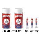 Set 5-150 : Lederfarbe passend für BMW Silbergrau Lederpflege Leder-Flicken-Reparatur