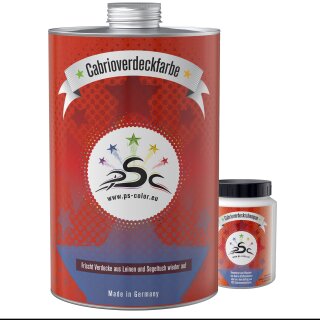 Set-1 PSC-Cabrioverdeckfarbe 1000ml Porsche Magenta mit 100ml Shampoo Nach-färben Farbauffrischung